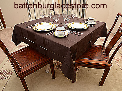 Square Tablecloth FRENCH ROAST COLOR 54 inches square - Click Image to Close